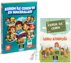 1. Sınıf Okuma Seti Kerem İle Ceren Ev Maceraları 10 Kitap + Soru Kitapçığı İlaveli