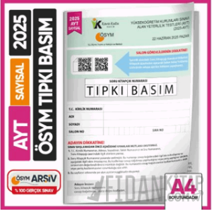 2025 YKS-AYT Sayısal (SAY) ÖSYM Tıpkı Basım Çıkmış Soru Deneme Kitapçığı