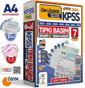 2026 KPSS Ön Lisans ÖSYM Çıkmış Soru Tıpkı Basım 7li Deneme Paketi Türkiye Geneli Dijital Çözümlü