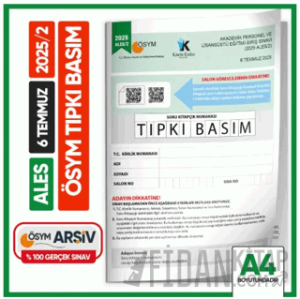 ALES 2025/2 ÖSYM Tıpkı Basım Çıkmış Soru Deneme Kitapçığı Video/PDF Çözümlü Türkiye Geneli