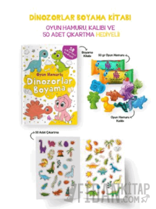 Dinozorlar Boyama Kitabı - Oyun Hamuru, Oyuncak ve Çıkartma Hediyeli