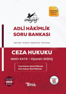 İmtiyaz Ceza Hukuku (Genel Hükümler - Özel Hükümler) Soru Bankası