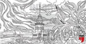 Kız Kulesi Boyama Föyü - 20’li Paketler Halinde