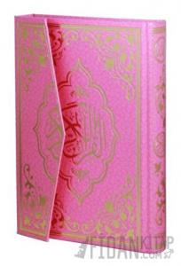 Kur’an-ı Kerim Gökkuşağı Renkli Pembe Cilt (Mühürlü) (Ciltli)