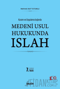 Medeni Usul Hukukunda Islah (Ciltli)