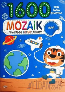 Mozaik Çıkartmalı Boyama Kitabı Mavi 1600'den Fazla Çıkartma