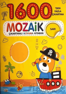 Mozaik Çıkartmalı Boyama Kitabı Sarı 1600'den Fazla Çıkartma