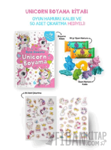 Unicorn Boyama Kitabı - Oyun Hamuru, Oyuncak ve Çıkartma Hediyeli