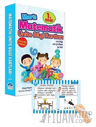 1. Sınıf Matematik Ünite Bilgi Kartları - Yaz Sil Kalemli