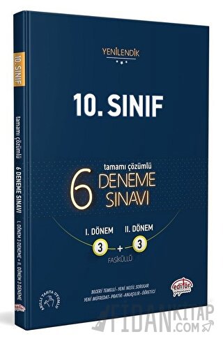 10. Sınıf Tamamı Çözümlü 6 Fasikül 3+3 Deneme Sınavı Kolektif