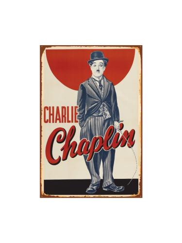 Charlie Chaplin (20 Cm X 30 Cm) Mini Retro Ahşap Poster