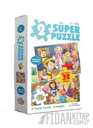 2 Süper Puzzle Pamuk Prenses-Pinokyo 32 Parça Kolektif