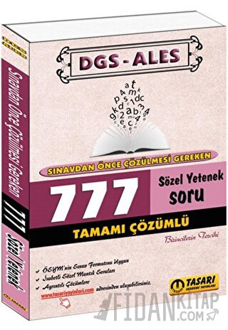 2017 DGS ALES Sınavdan Önce Çözülmesi Gereken 777 Sözel Yetenek Çözüml