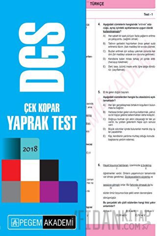 2018 DGS Çek Kopar Yaprak Test Kolektif