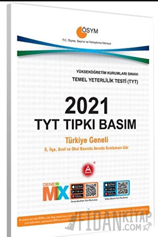 2021 TYT Tıpkı Basım Çıkmış Deneme Kitapçığı A Yayınları Kolektif