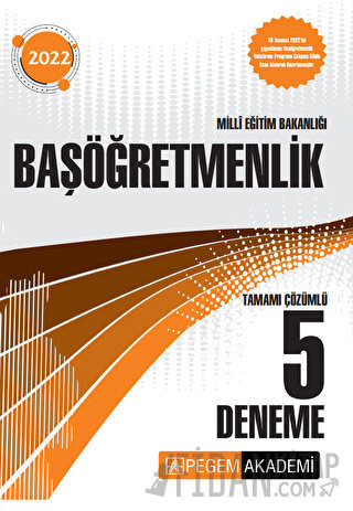 2022 Milli Eğitim Bakanlığı Başöğretmenlik 5 Deneme Pegem Akademi Yayı