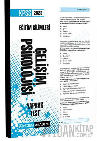 2023 KPSS Eğitim Bilimleri Gelişim Psikolojisi Yaprak Test Pegem Akade