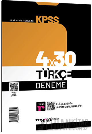 2023 KPSS Türkçe 4x30 Deneme Tamamı Video Çözümlü Marka Yayınları Kole