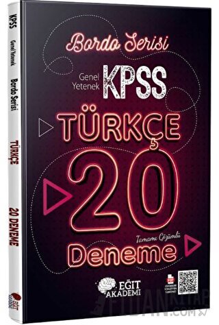 KPSS Türkçe Tamamı Çözümlü 20 Bordo Deneme Sınavı
