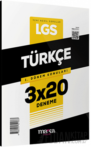 2023 LGS 1. Dönem Konuları Türkçe 3x20 Deneme Marka Yayınları Kolektif