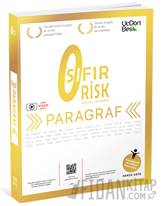 2023 TYT Paragraf Sıfır Risk Soru Bankası Video Çözümlü Hamza Kaya