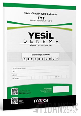 2023 TYT Yeni Nesil Tamamı Video Çözümlü Yeşil Deneme Marka Yayınları 