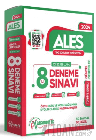2024 ALES 8li Paket Deneme Sınavı Özgün Yeni Nesil Türkiye Geneli Kuru