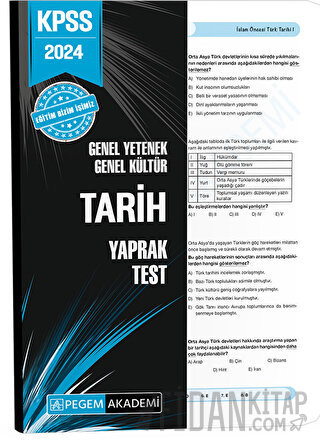 2024 KPSS Genel Yetenek Genel Kültür Tarih Yaprak Test Kolektif
