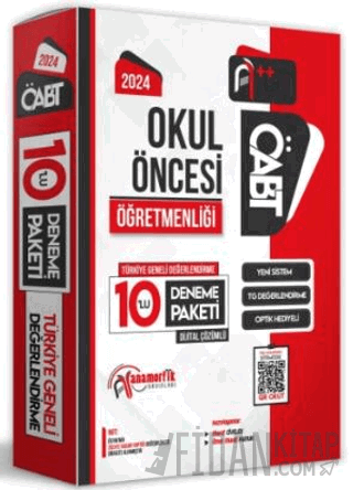 2024 ÖABT Okul Öncesi Öğretmenliği Türkiye Geneli 10 Deneme Dijital Çö
