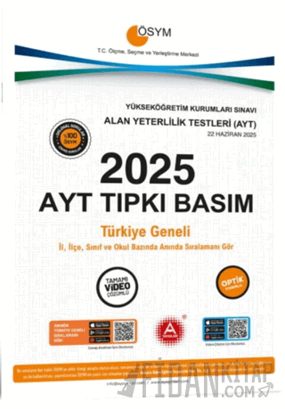 2025 AYT Tıpkı Basım Çıkmış Sorular Kolektif
