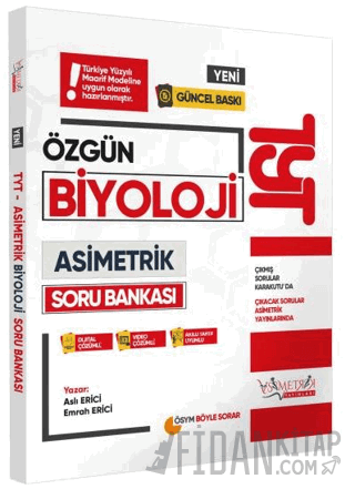2025 YKS-TYT Asimetrik Biyoloji Özgün Soru Bankası Yeni Nesil Dijital Çözümlü