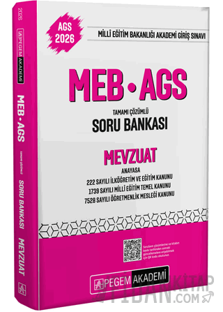 2026 MEB-AGS Soru Bankası Tamamı Çözümlü Mevzuat