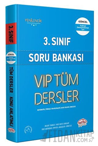 3. Sınıf VIP Tüm Dersler Soru Bankası Mavi Kitap