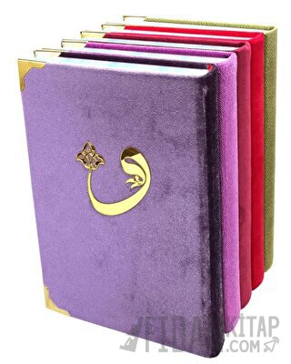 302KDF Mühürlü Gökkuşağı Kur'an Kadife Cilt - Çanta Boy (Ciltli) Kolek