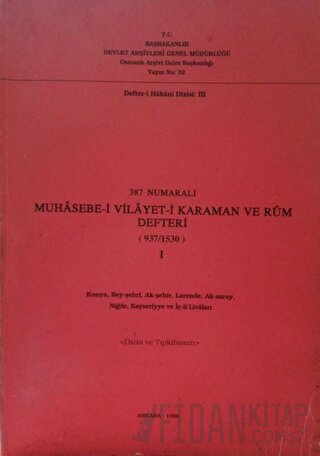 387 Numaralı Muhasebe-i Vilayet-i Karaman ve Rum Defteri (937/1530) - 1