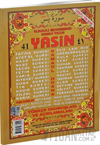 41 Yasin Fihristli Orta Boy Ayfa011