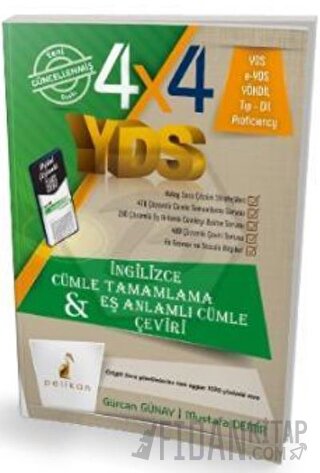 4x4 YDS Seti 1. Kitap Cümle Tamamlama, Çeviri ve Eş Anlamlı Cümle
