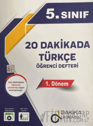 5. Sınıf Türkçe 20 Dakikada Öğrenci Defteri 1. Dönem