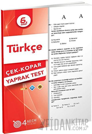 6. Sınıf Türkçe Çek Kopar Yaprak Test Kolektif