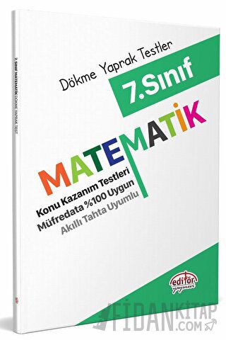 7. Sınıf Matematik Dökme Yaprak Testler Editör Yayınevi Kolektif