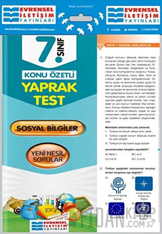 7. Sınıf Sosyal Bilgiler Konu Özetli Yaprak Test Evrensel İletişim Yay