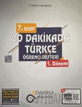 7. Sınıf Türkçe 20 Dakikada Öğrenci Defteri 1. Dönem