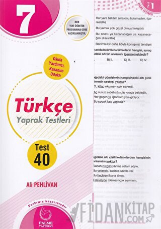 7. Sınıf Türkçe Yaprak Testleri