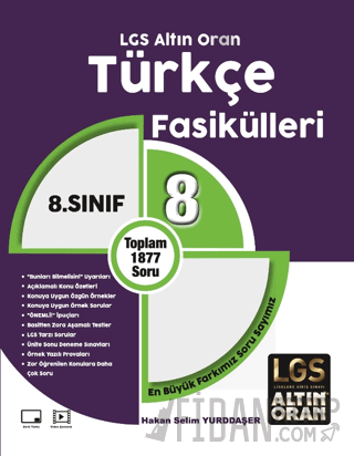 8. Sınıf LGS Altın Oran Türkçe Fasikülleri (8 Fasikül) Hakan Selim Yur