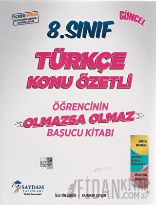 8. Sınıf Türkçe Konu Özetli Olmazsa Olmaz Başucu Kitabı