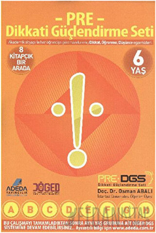 Adeda PRE Dikkati Güçlendirme Seti Anasınıfı 6 Yaş