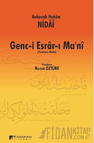 Ankaralı Hekim Nidai Genc-i Esrar-ı Ma'ni