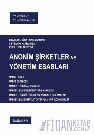 Anonim Şirketler ve Yönetim Esasları (Ciltli) Osman Oy