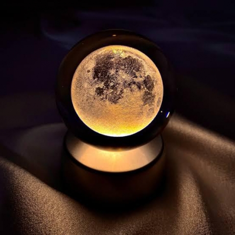 Işıklı Cam Küre - Ay Işığı