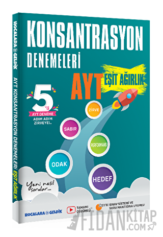 AYT Konsantrasyon Denemeleri Eşit Ağırlık 5 li Tamamı Çözümlü